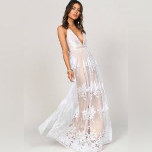 Brand new. Lace sheer maxi dress